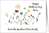 Happy Mother’s Day Mom Garden of Our Hearts Colorful Flowers, Hearts card