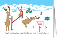 Funny Christmas, Reindeer Doing the Limbo card