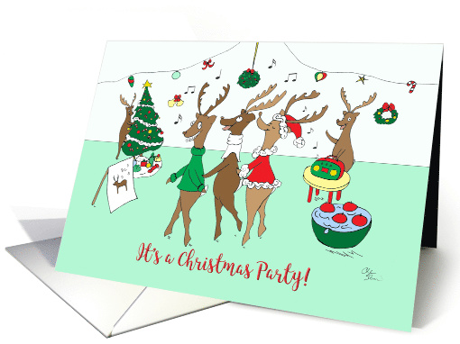 Humorous Chrismas Party Invitation, Reindeer, Conga card (1508736)