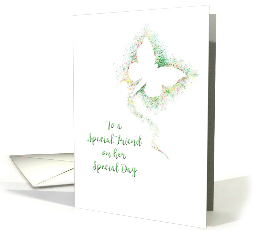Special Friend, Birthday,Colorful Airbrush Abstract Butterfly card