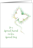 Special Friend, Birthday,Colorful Airbrush Abstract Butterfly card