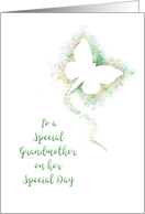 Special Grandmother, Birthday,Colorful Airbrush Abstract Butterfly card