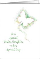 Foster Daughter, Birthday, Colorful Airbrush Abstract Butterfly card