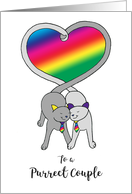 Gay Happy Valentine’s Day Purrfect Couple Cute Cats Heart Rainbow card