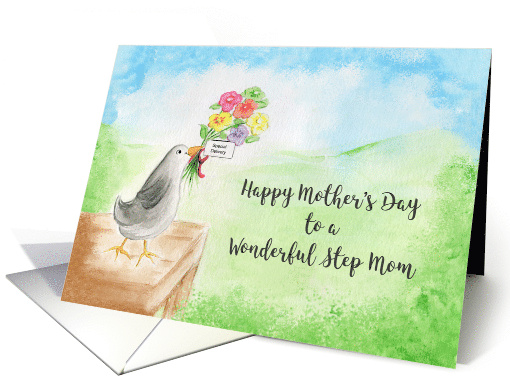 Happy Mother's Day Wonderful Step Mom, Bird, Flowers card (1574468)