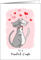 Gay Happy Valentines Purrfect Couple Happy Cartoon Cats in Love card