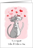 Lesbian Happy Valentines Sister and Sister in Law Cute Cats in Love card