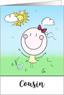 Cousin Encouragement Big Smiles Note of Cheer card