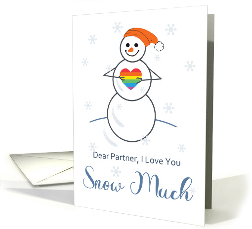 Lesbian Romance for Partner I Love You Snow Much Cute Snowman card