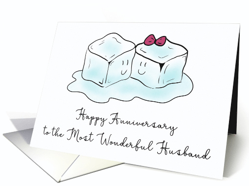 Husband Anniversary Humorous Cartoon Ice Cubes Happily... (1727178)