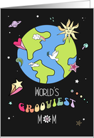 World’s Grooviest Mom Mother’s Day Colorful Psychedelic Art card