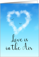 Love is in the Air Valentine with Heart Shaped Cloud and Birds card