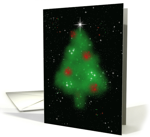 Christmas Tree in Space for an Out of This World Holiday card