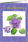 Happy Birthday- purple bell flower card