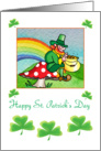 Saint Patrick’s day- Irish Leprechuan shamrock and rainbow card