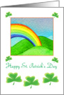 Saint Patrick’s day- shamrocks and rainbow card