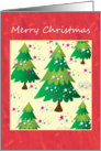 Merry Christmas fir trees card