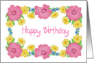 Happy Birthday, wild flowers card