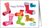 Happy Birthday- colourful odd socks card