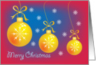 Merry Christmas-baubles and decorations card