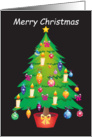 Merry Christmas- Christmas tree and decorations card