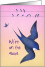 We’re on the move, flying birds card