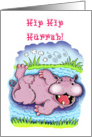 Happy Birthday,Laughing, Swimming Hippo card