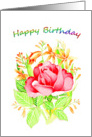 Happy Birthday Red rose card