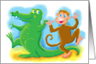 Happy Birthday- Monkey and crocodile card