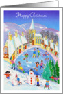 Happy Christmas- snowy village card