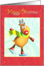 Happy Christmas- reindeer skating card