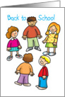 Back to School- five happy children card