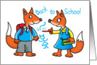 Back to School- 2 cute little red foxes card