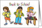 Back to School- 3 cute little children card