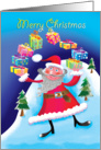 Merry Christmas-Santa with presents card