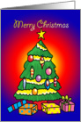 Merry Christmas-Christmas tree and presents card