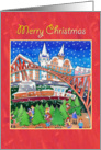 Merry Christmas-Traditional Christmas tree market card