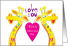 Happy Valentine’s Day- I love you-two giraffes card