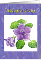 Happy Birthday- purple bell flower card