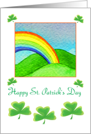 Saint Patrick’s day- shamrocks and rainbow card