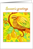 Season’s greetings, partridge in a pear tree card