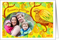 Season’s greetings, partridge in a pear tree card