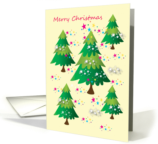 Merry Christmas fir trees card (1320222)