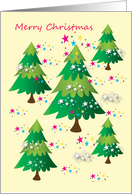 Merry Christmas fir trees card