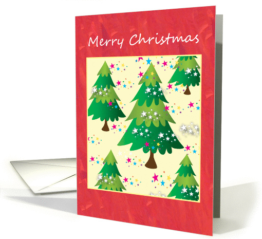 Merry Christmas fir trees card (1320224)