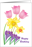 Happy Birthday, flowers card