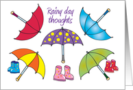 Thinking of you, rainy day thoughts card