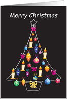 Merry Christmas- Christmas tree and decorations card
