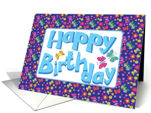 A Happy Birthday card with Beautiful Butterflies and... (1649226)