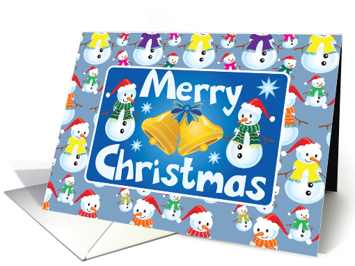 A Merry Christmas Card with Snowmen and Jingle Bells card (1654816)